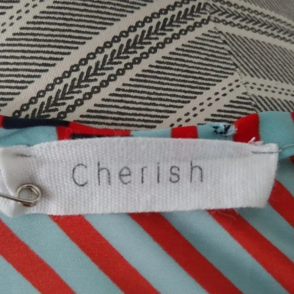 Cherish High-Low Midi Dress, Sleeveless, Red/Gray L - Picture 6 of 8